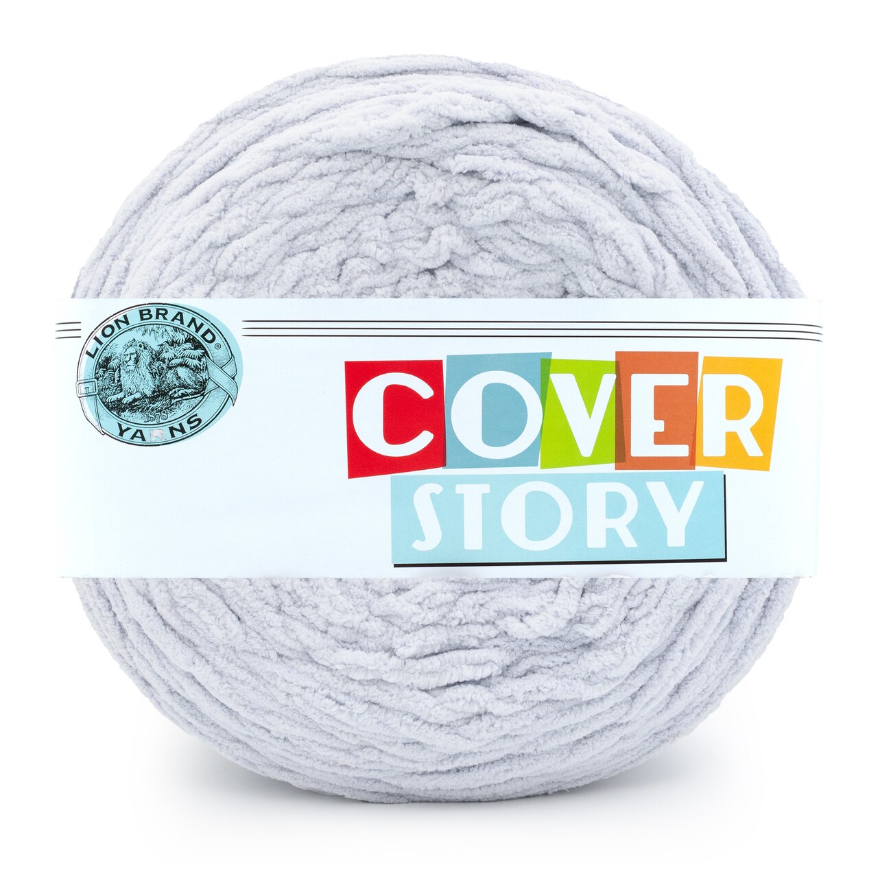 Lion Brand Yarn Cover Story Stone Super Bulky Polyester Gray Yarn 1 Cake